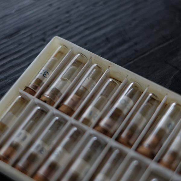 Set of mechanical watch parts jars