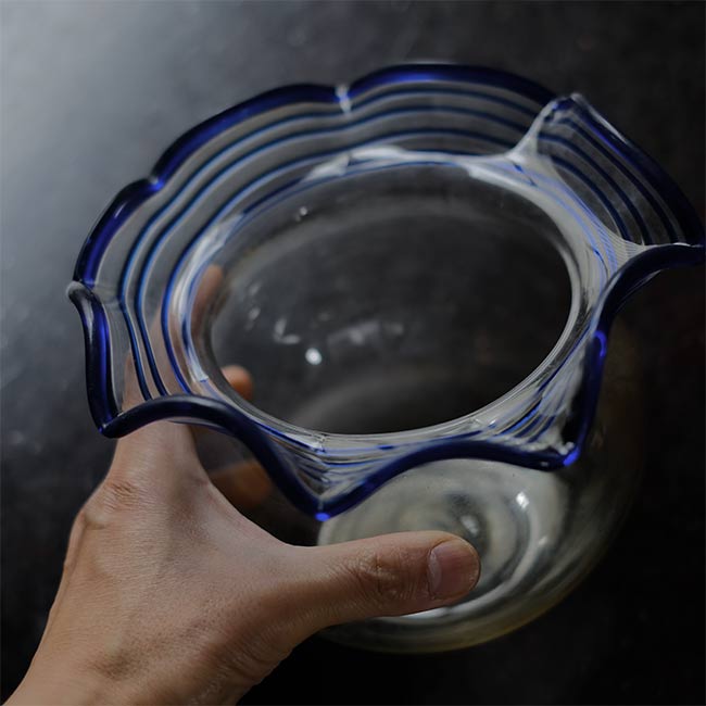 Glass goldfish bowl