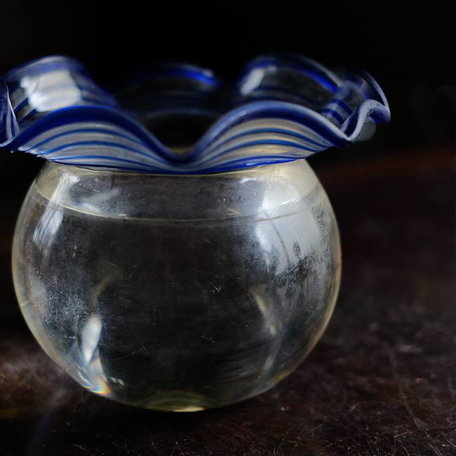 Glass goldfish bowl