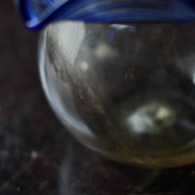 Glass goldfish bowl