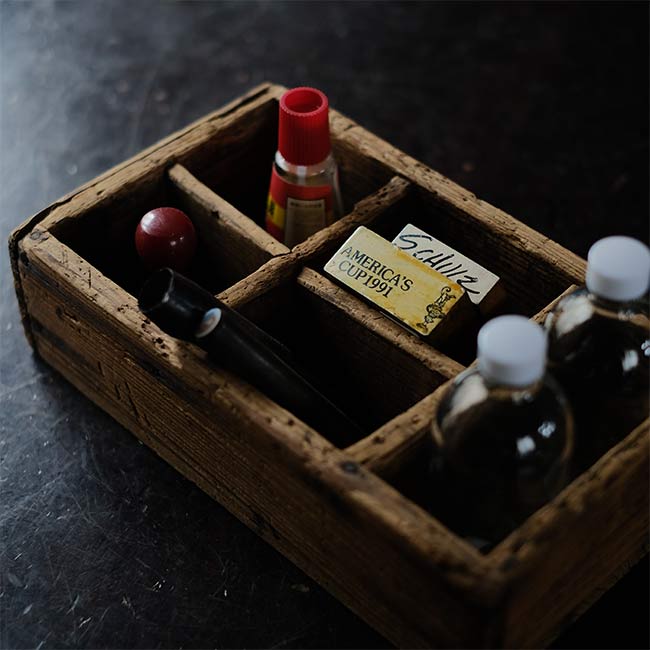 Wooden box with compartments