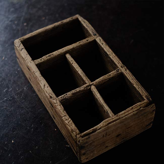 Wooden box with compartments