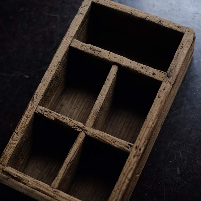 Wooden box with compartments