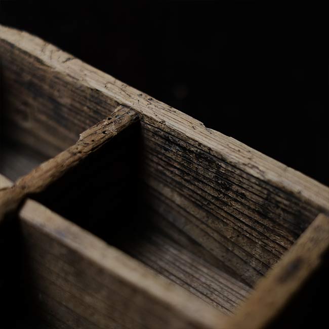 Wooden box with compartments
