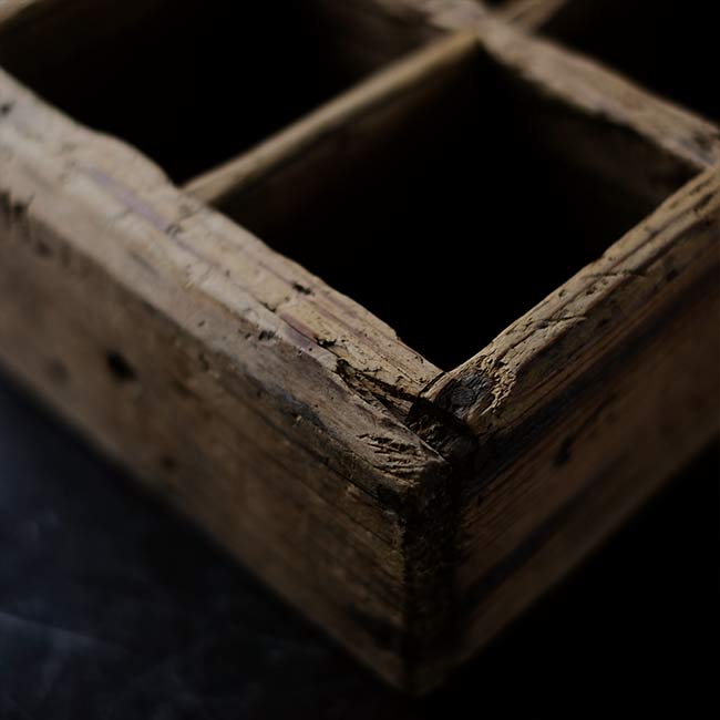 Wooden box with compartments
