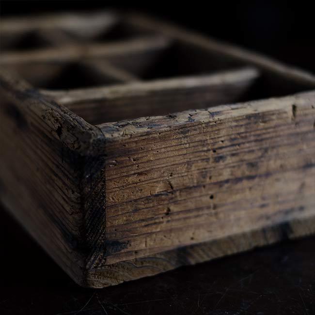 Wooden box with compartments