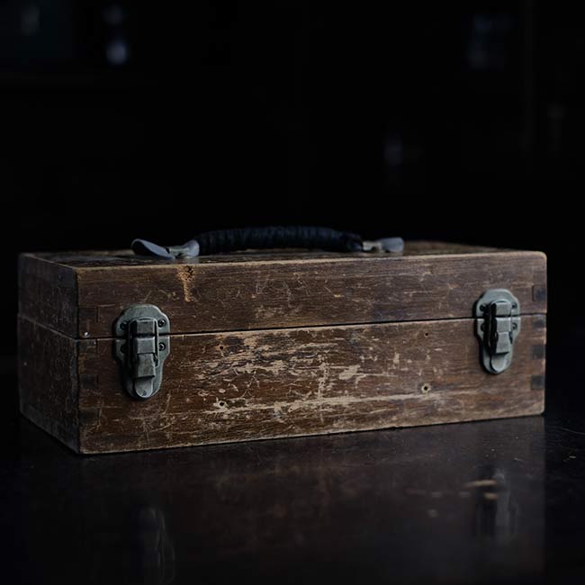 wooden box with handle