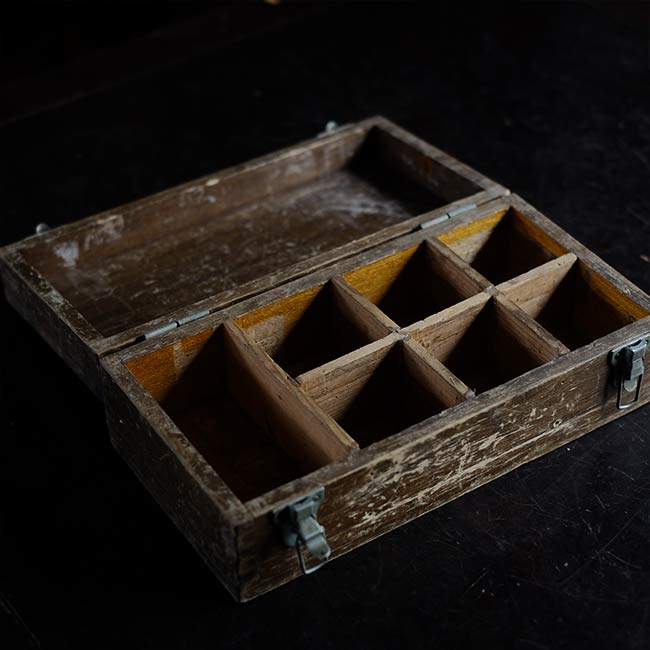 wooden box with handle