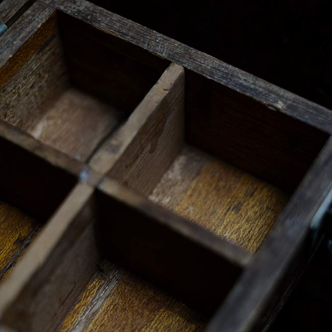 wooden box with handle