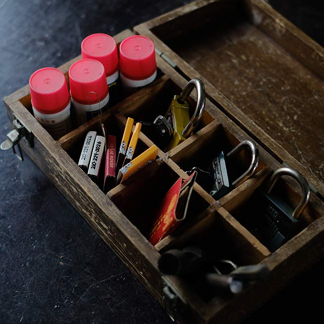 wooden box with handle
