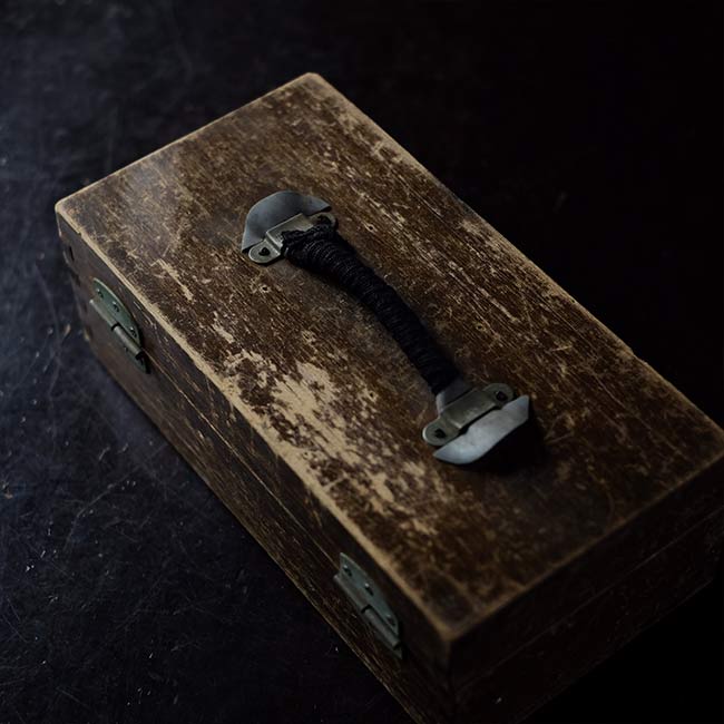 wooden box with handle