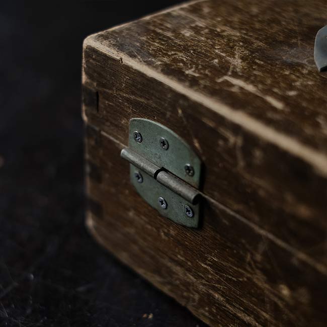 wooden box with handle