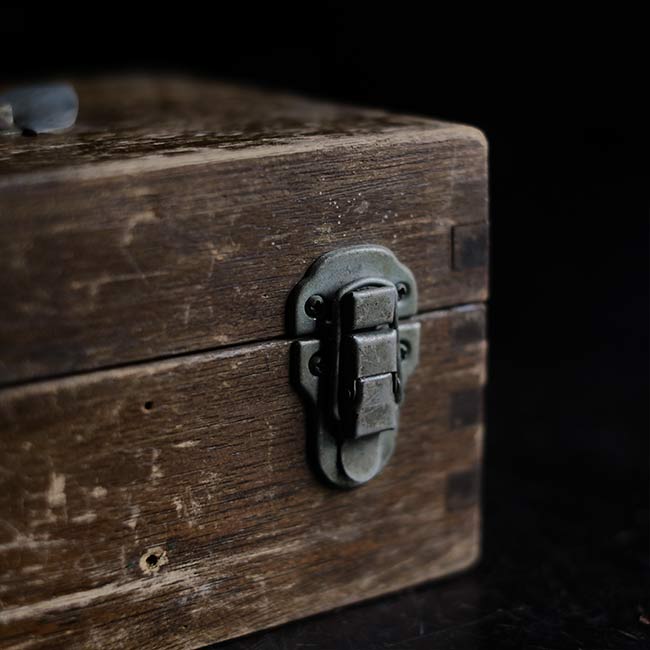 wooden box with handle