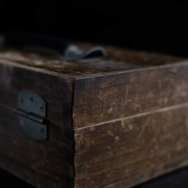 wooden box with handle