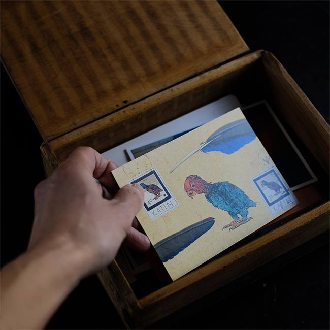Wooden box with unusual fasteners