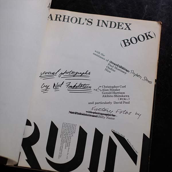 ANDY WARHOL'S INDEX (BOOK)