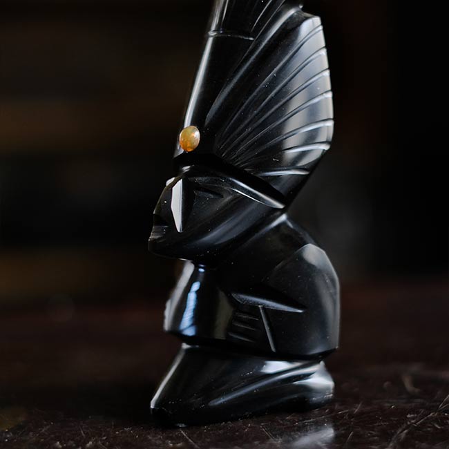 アステカ 黒曜石の彫像