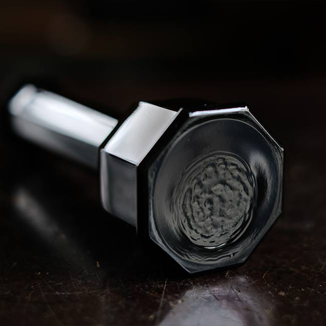 Black glass flower vase