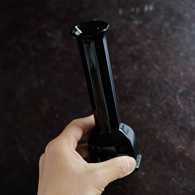 Black glass flower vase