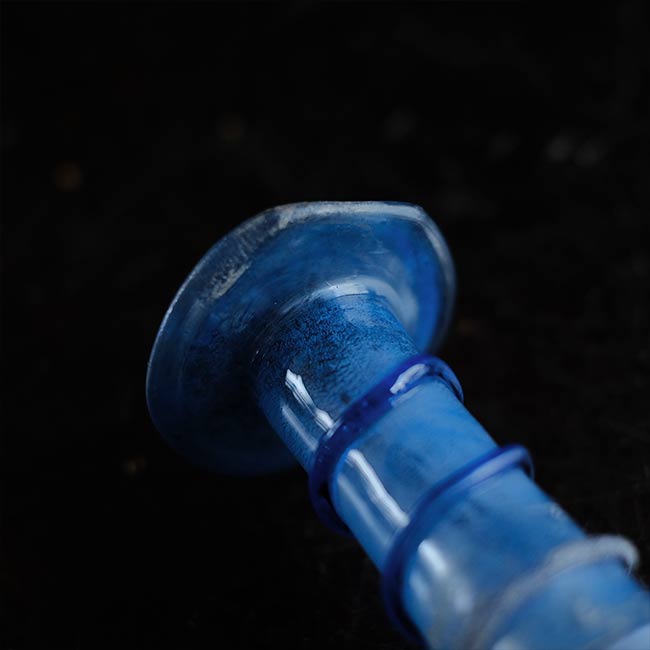 Silvered blue bottle