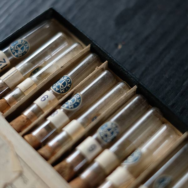 Set of mechanical watch parts jars