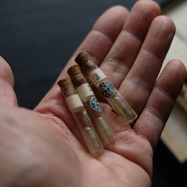 Set of mechanical watch parts jars