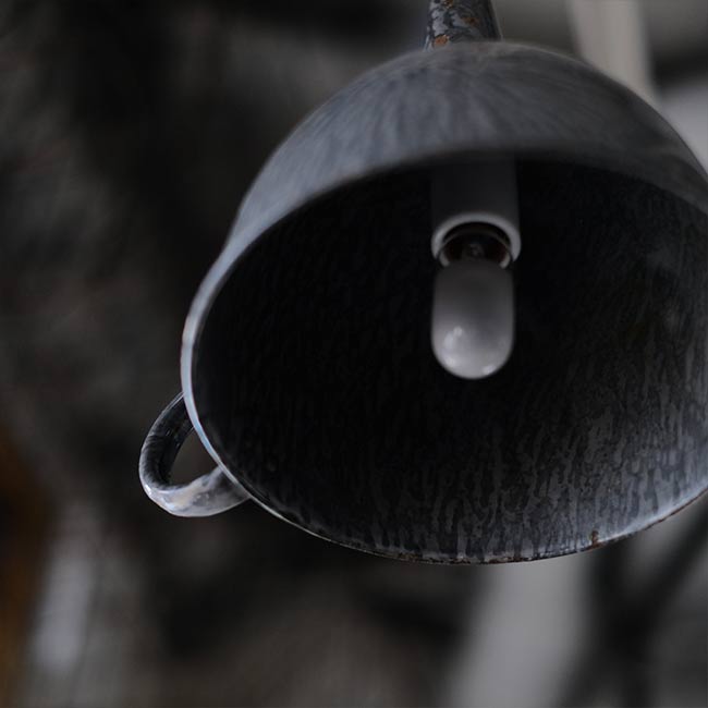 Enamel funnel pendant light