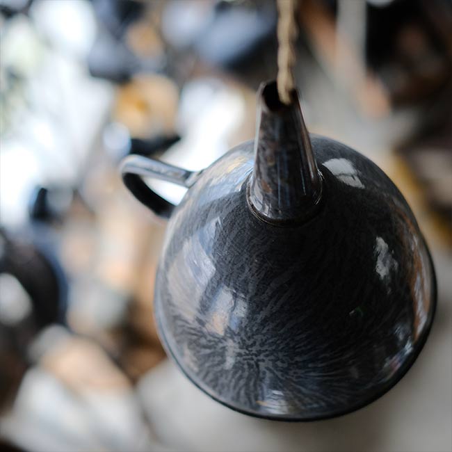 Enamel funnel pendant light