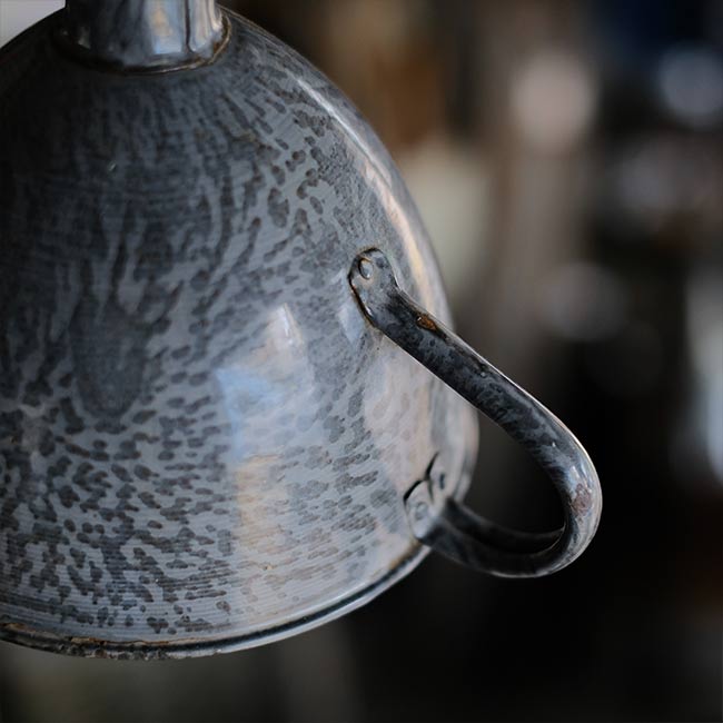 Enamel funnel pendant light