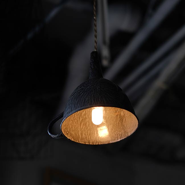 Enamel funnel pendant light