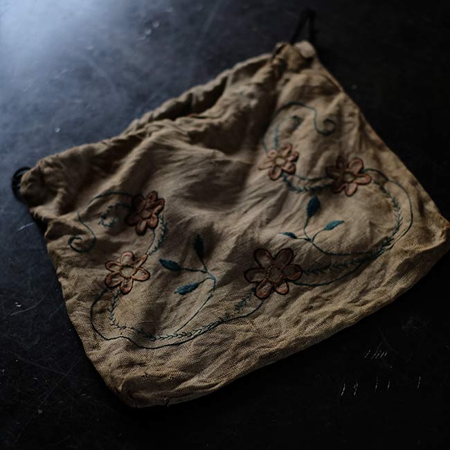 Linen drawstring bag