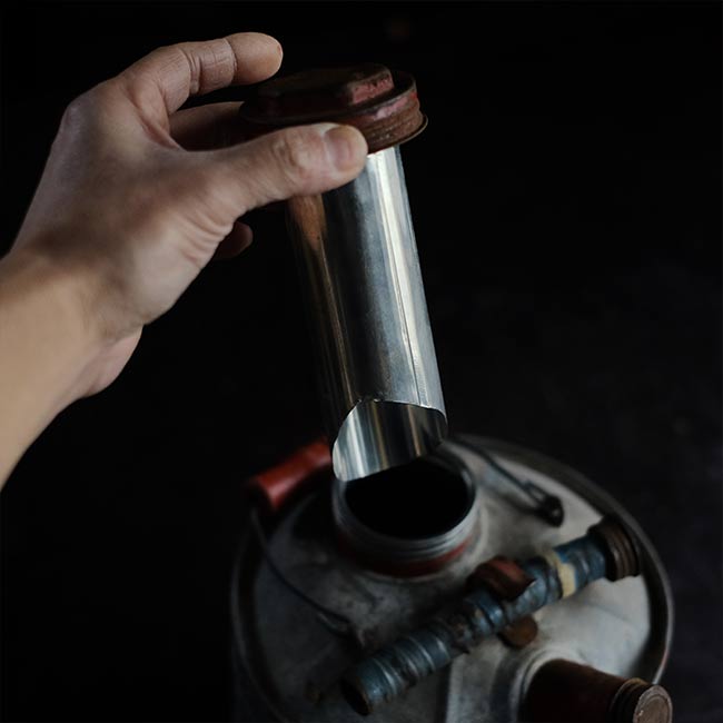 Rusty gasoline can