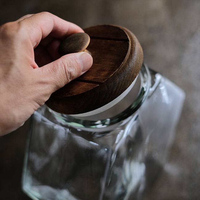 hexagonal cookie jar