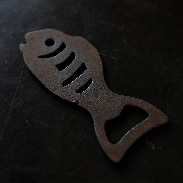 Fish bottle opener