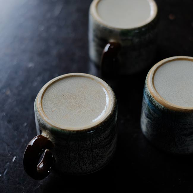 Hard ceramic cup and saucer