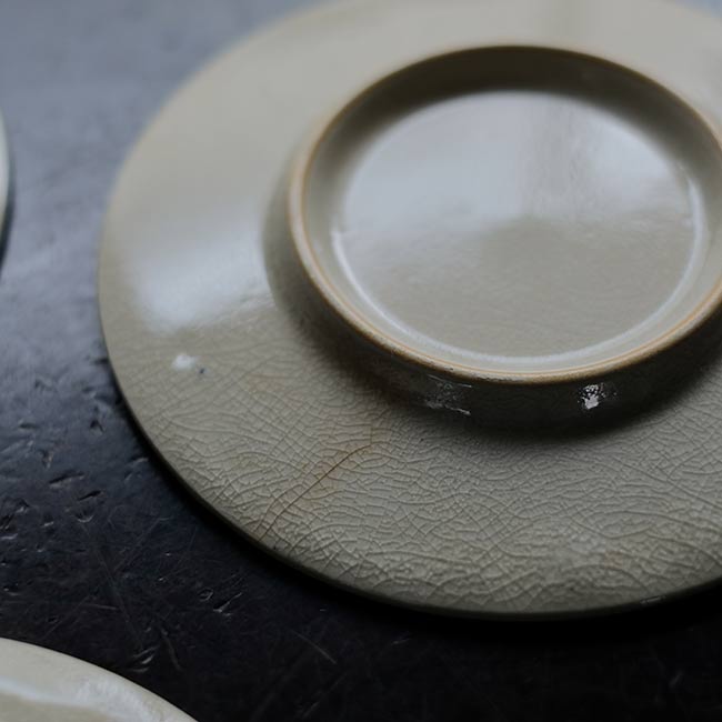 Hard ceramic cup and saucer