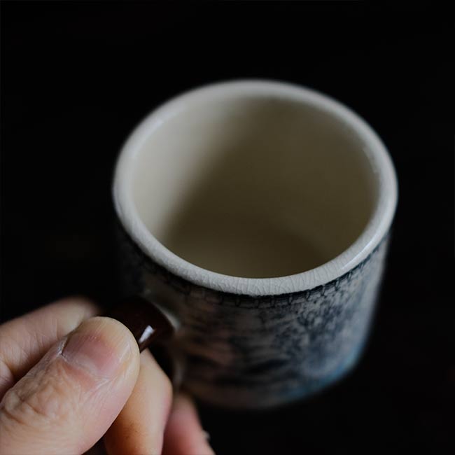 Hard ceramic cup and saucer