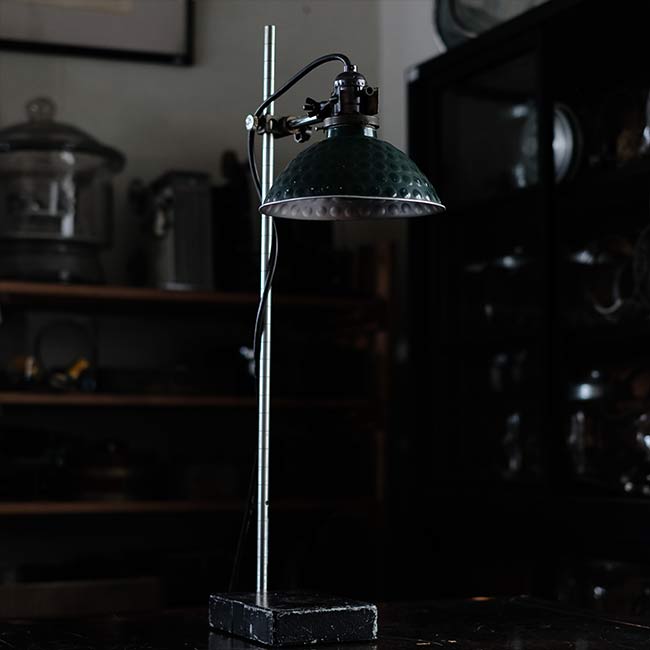 A stand lamp made from laboratory equipment