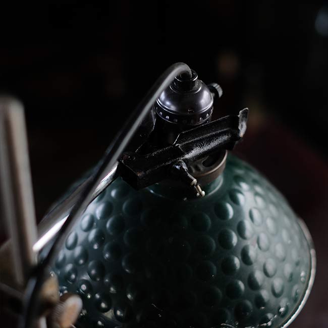 A stand lamp made from laboratory equipment