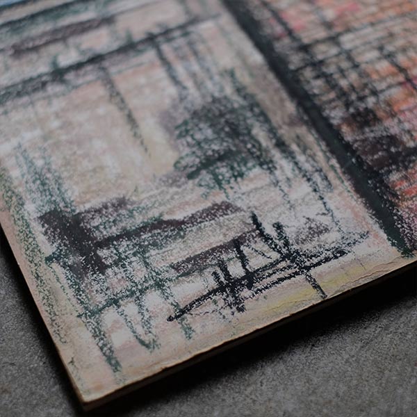 Crayon drawing "Streetscape"