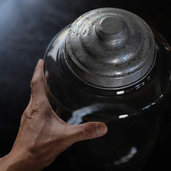 Cylindrical candy jar