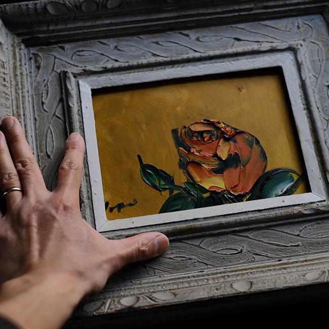 油彩画「薔薇」