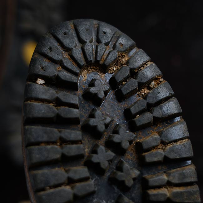 Leather hiking boots