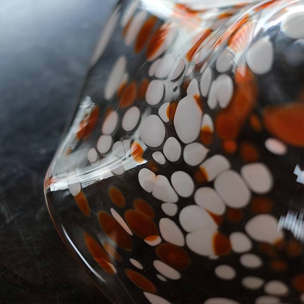 Polka dot glass vessel