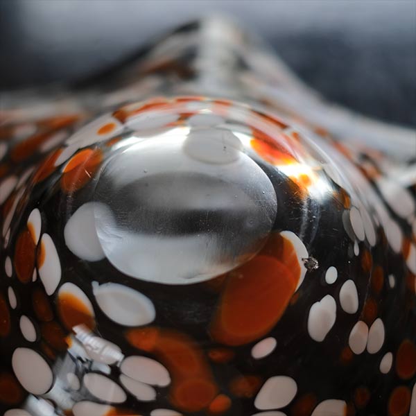 Polka dot glass vessel