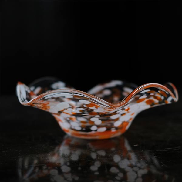 Polka dot glass vessel