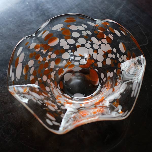 Polka dot glass vessel