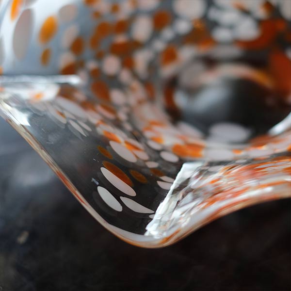 Polka dot glass vessel