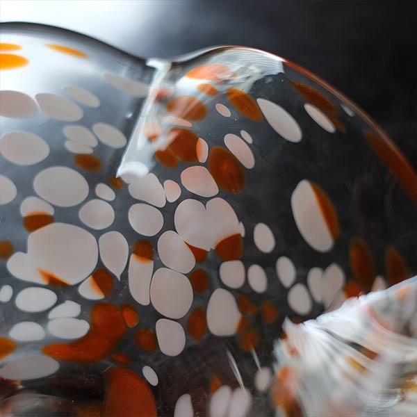 Polka dot glass vessel