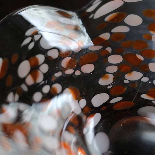 Polka dot glass vessel